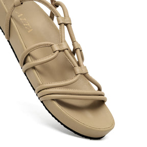 Flora Almond Strappy Leather Sandals