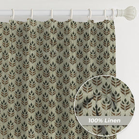 Home Decor Window Thick Linen Pleated Curtain - Alia