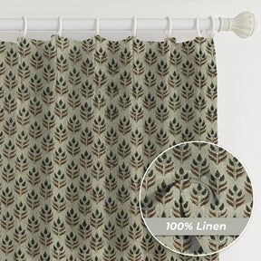 Home Decor Window Thick Linen Pleated Curtain - Alia
