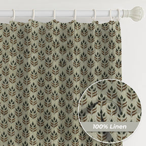 Home Decor Window Thick Linen Pleated Curtain - Alia