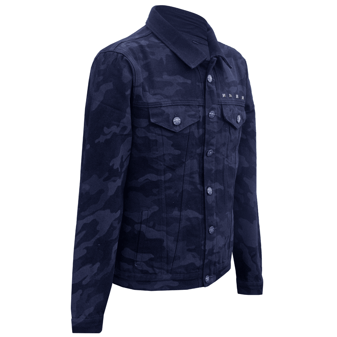 Black camo denim jacket