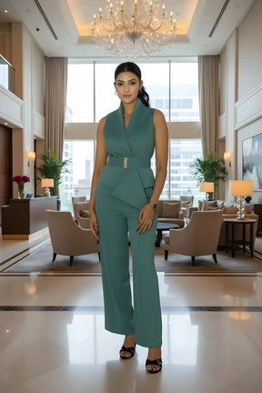 Sea Green Waist Coat & Trouser