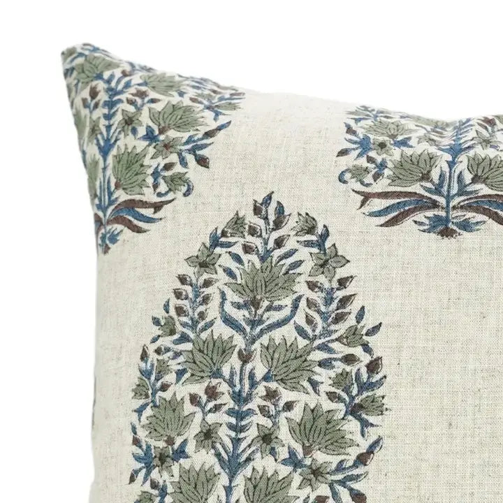 Unique Hand Made Block Printed Viscose Linen Pillow Cover- Kumud