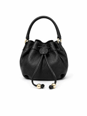 Sienne Textured Italian Leather Bucket Bag