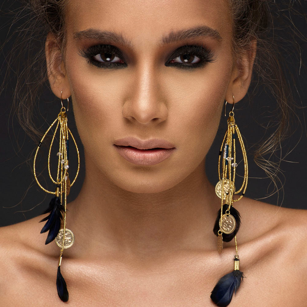 Al Shama – Gold Gemstone Earrings (Top Seller)