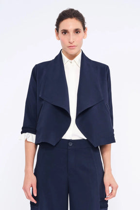 Daysi Draped Lapel Jacket | Navy