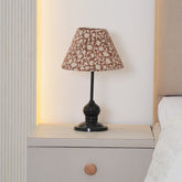 Hand Block Printed  Duck Canvas Cone Lampshade - Saraswati