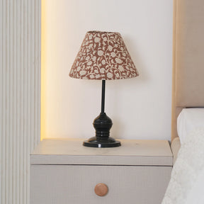 Hand Block Printed  Duck Canvas Cone Lampshade - Saraswati