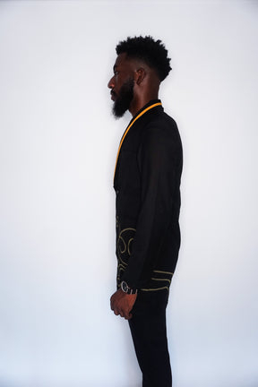 Black Suit with Gold Embroidery