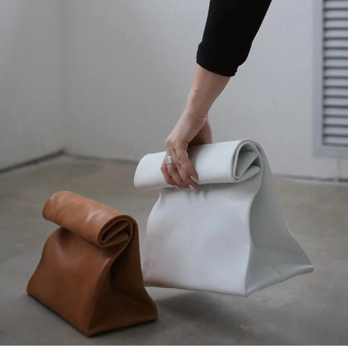Luxury Genuine Leather Foldover Clutch Bag
