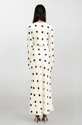 Clara Polka-Dot Long Sleeve Gown