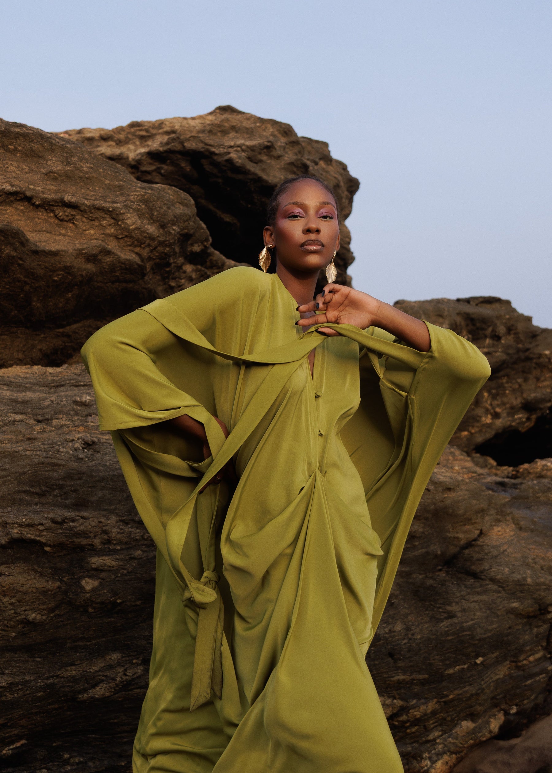 EVE DRAPED FLOOR LENGTH DRESS