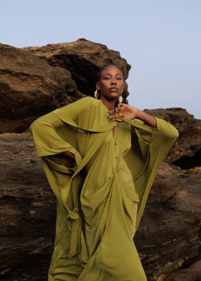 EVE DRAPED FLOOR LENGTH DRESS