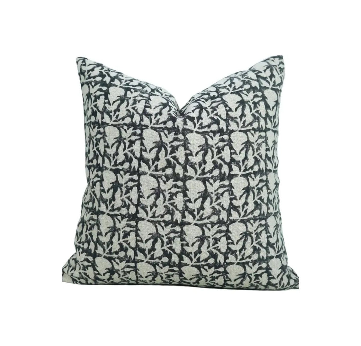 Artisan Hand Block Printed DesignThick Linen Pillow Cover- Midnight