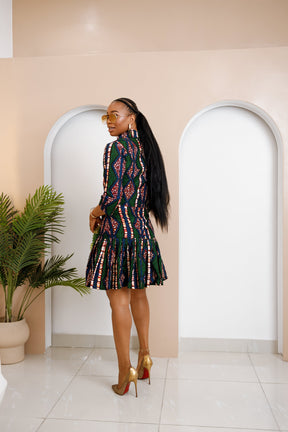 Isiopko Ankara Midi Dress – Vibrant African Chic