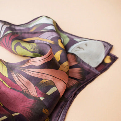 red wine gold deer scarf