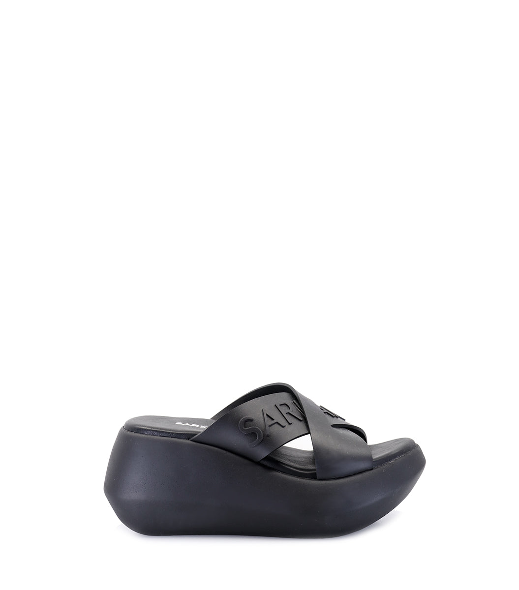 Sleek Black Platform Sandals Lolli