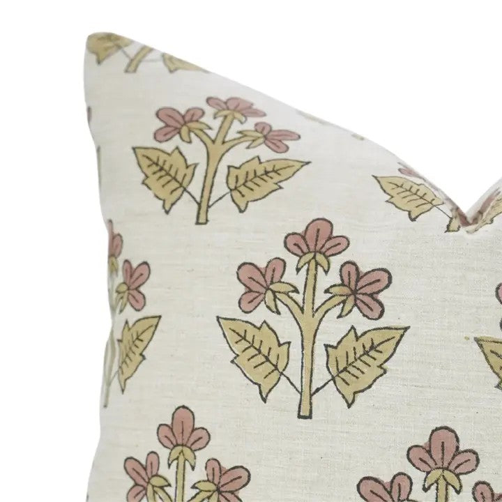 Handcrafted Block Print Linen Blend Pillow Cover - Chahat