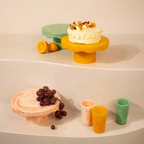 Scallop Resin Cake stand, Pink- 9.5x4.5 Inches