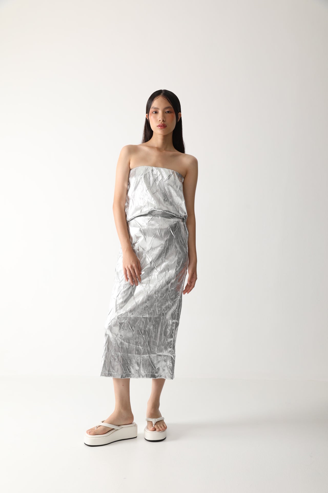 MESH SILVER SKIRT
