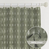 Classic Indian Printed Thick Linen Pleated Curtain - Omji