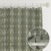 Classic Indian Printed Thick Linen Pleated Curtain - Omji