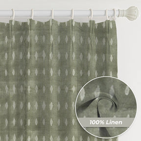 Classic Indian Printed Thick Linen Pleated Curtain - Omji