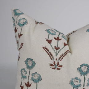 Duck Canvas Hand Block Print Living Cushion Cover - Amitabh