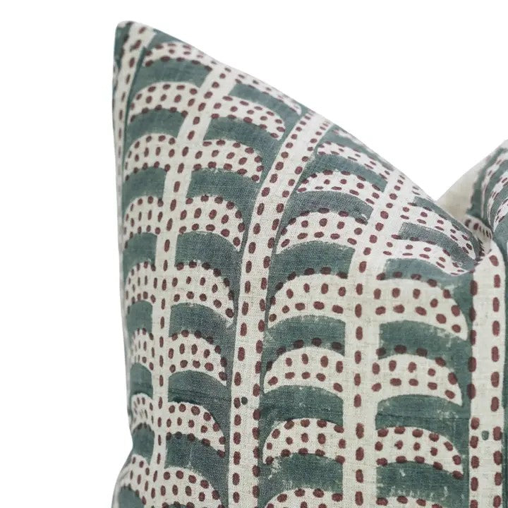 Classic Hand Block Design Viscose Linen Pillow Cover - Garud