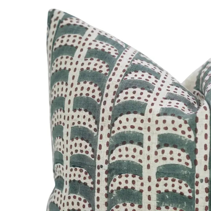 Classic Hand Block Design Viscose Linen Pillow Cover - Garud