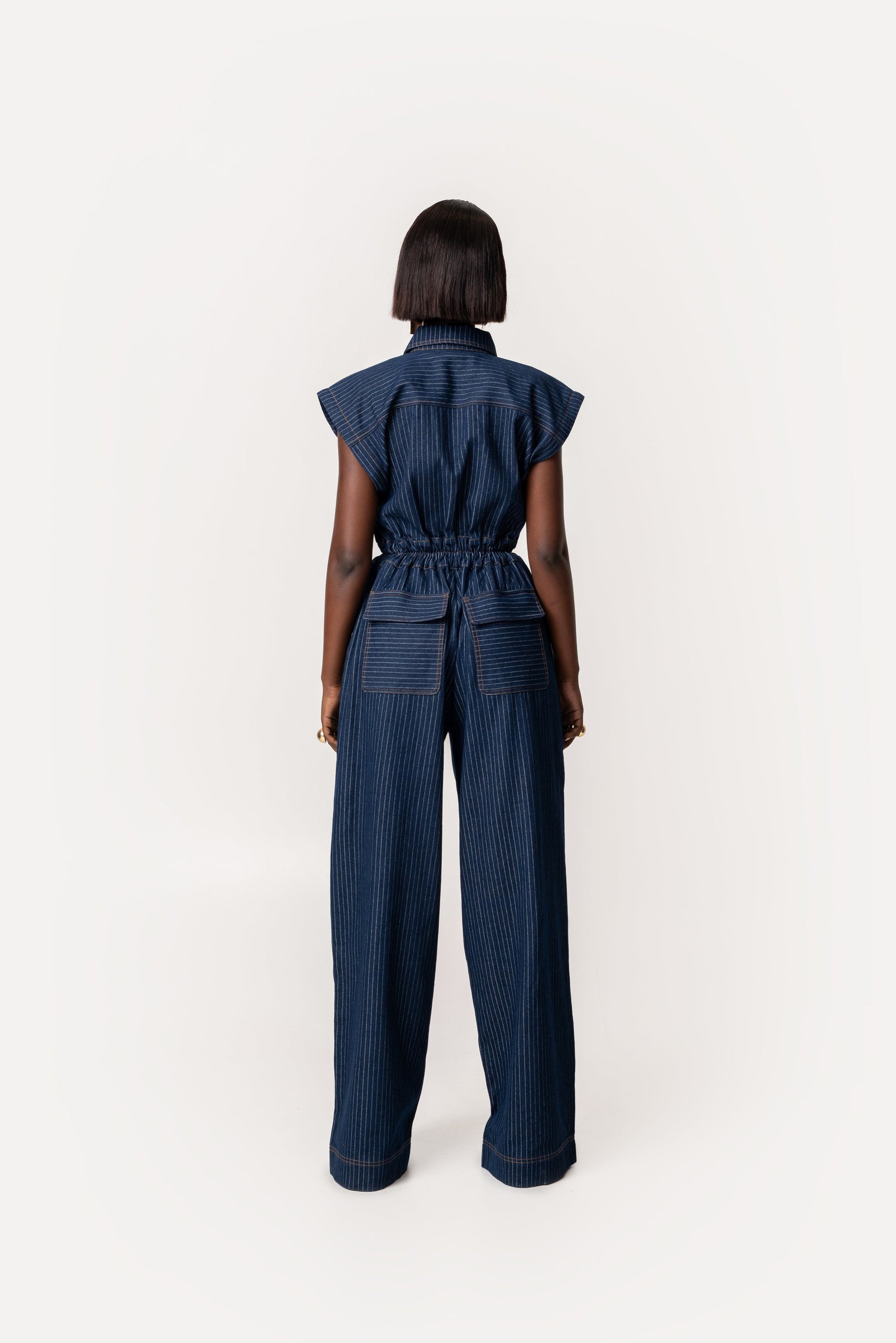 Denim Pinstripe JAKKI Jumpsuit