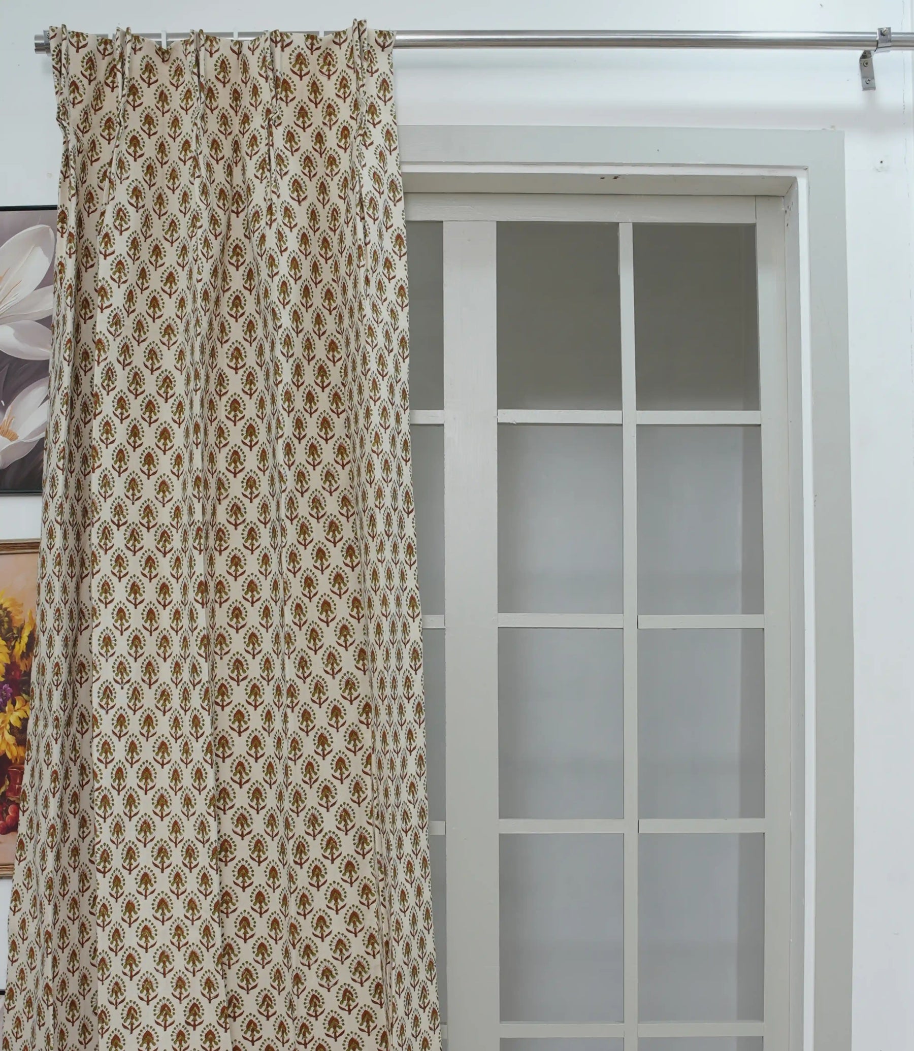 Gurukul Handmade Block Print Cotton Curtain