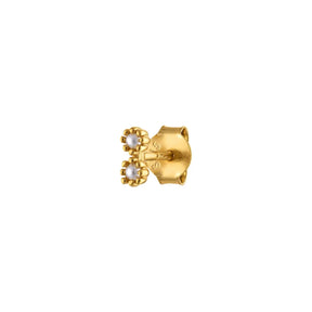 Gold Pearl Pavé Trio Stud Earring Set