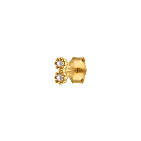 Gold Pearl Pavé Trio Stud Earring Set