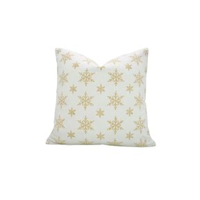 Classic Handmade  Block Print Thick Cotton White Pillow Cover - Sparkle