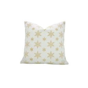 Classic Handmade  Block Print Thick Cotton White Pillow Cover - Sparkle