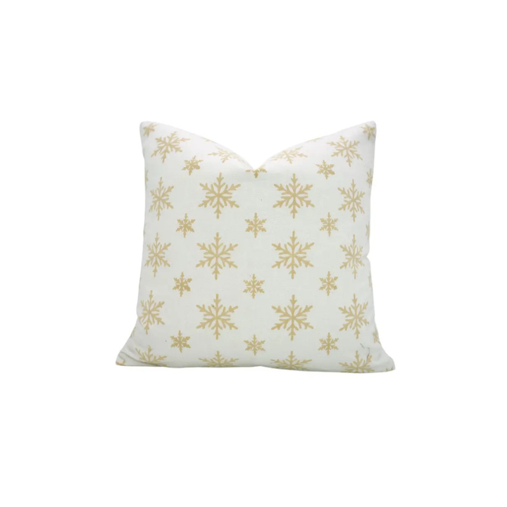 Classic Handmade  Block Print Thick Cotton White Pillow Cover - Sparkle