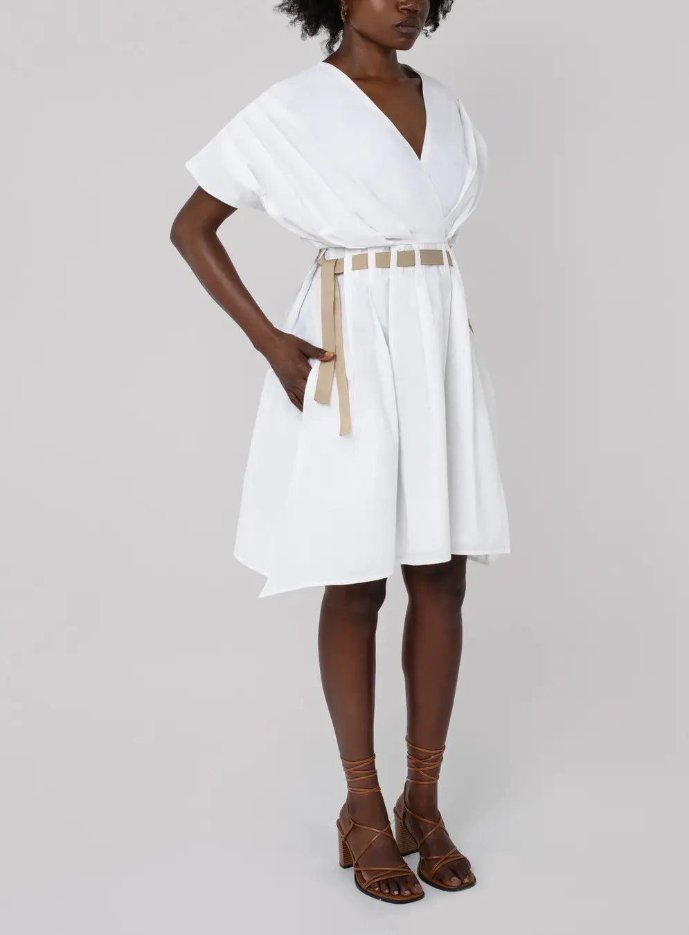 Amma Poplin Ribbon Dress