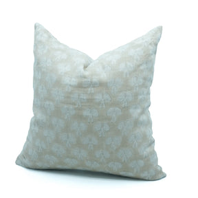 Handmade Block Print Pure Linen Throw Pillow Cover - Damru
