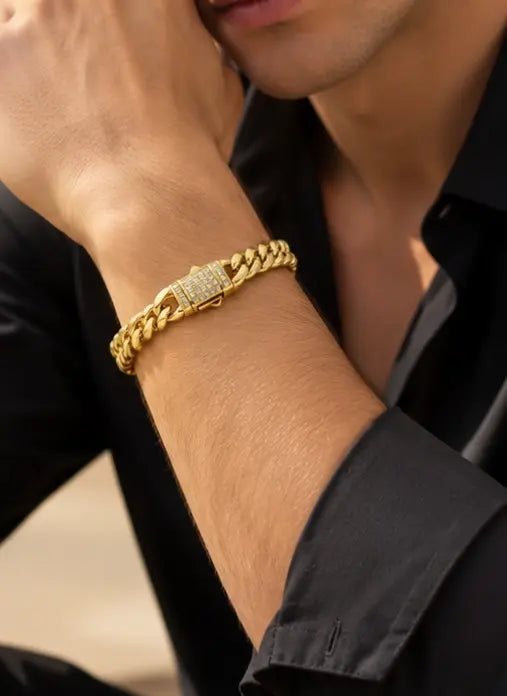 Miami Cuban Chain Bracelet 18Kt Gold IP