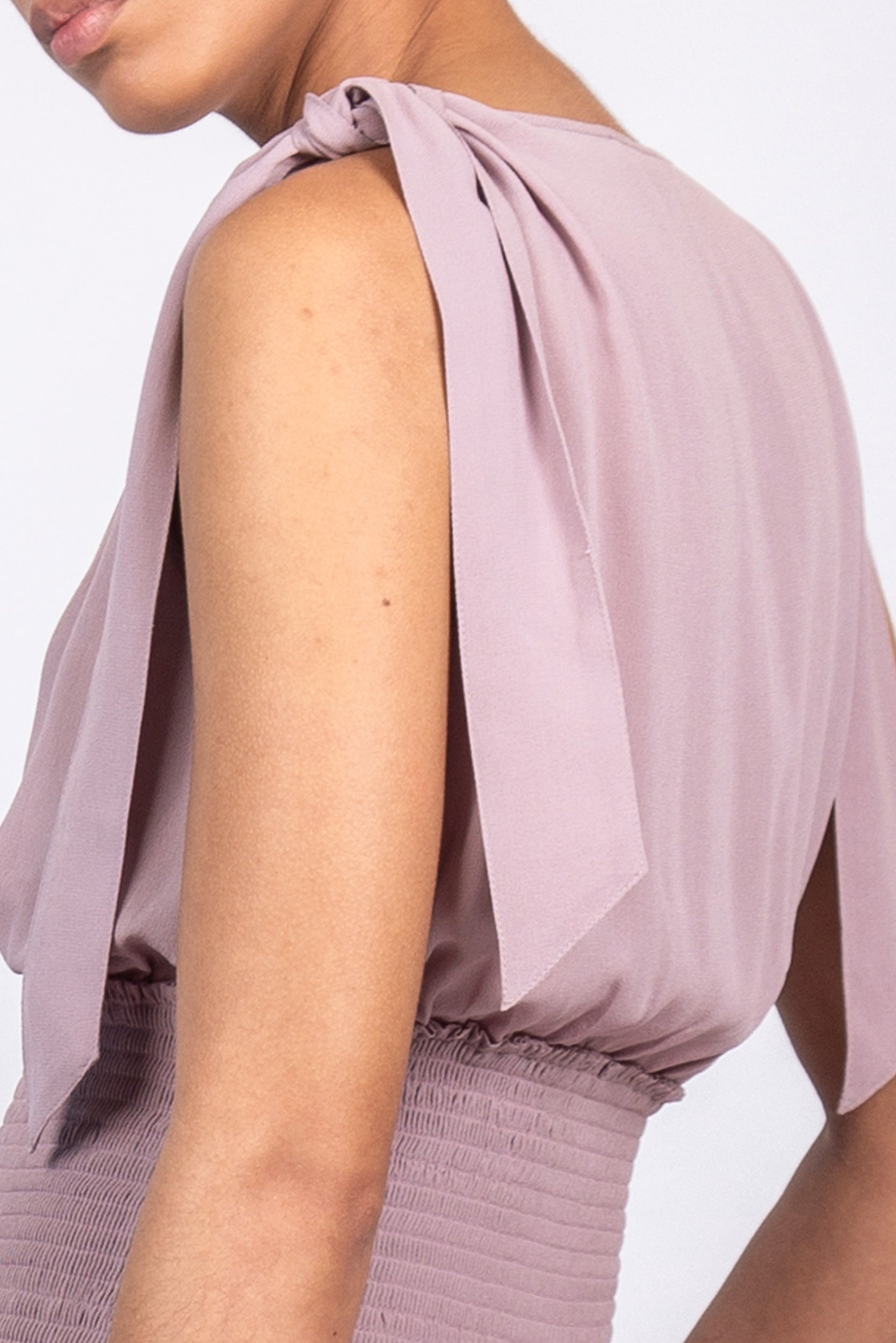 Ebrill Silk Ruffle Dress | Lilac