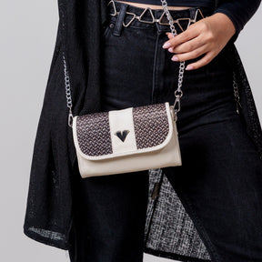 White leather Clutch Zen Bag