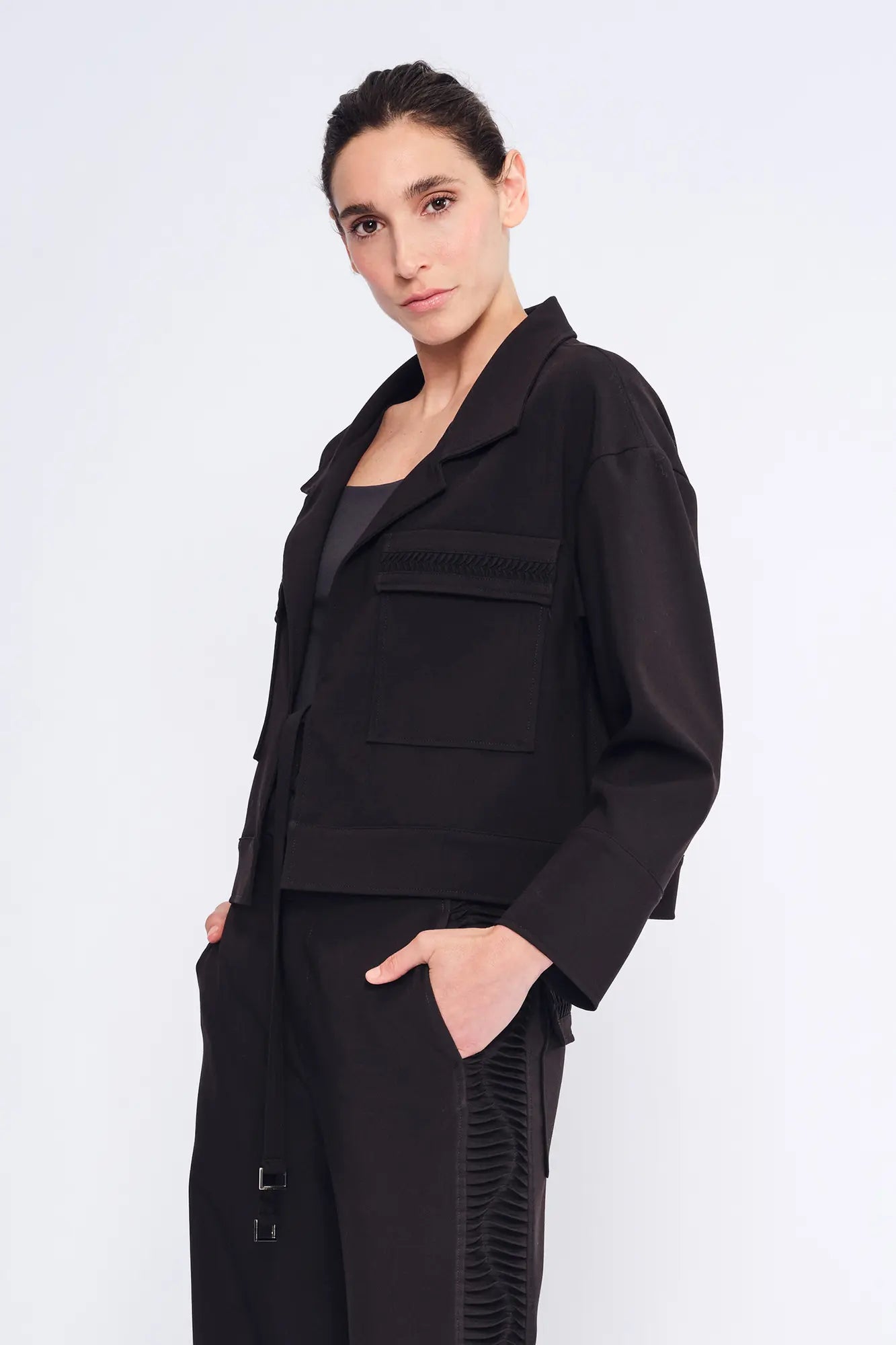 Parker Tie-Front Jacket | Black