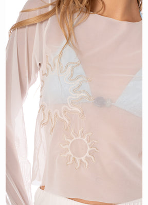 CRYSTAL SHORE CARLOTA MESH SWEATER 9536