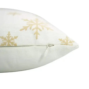 Classic Handmade  Block Print Thick Cotton White Pillow Cover - Sparkle