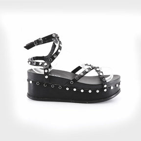 DION Studded Eco-Friendly Platforms Black