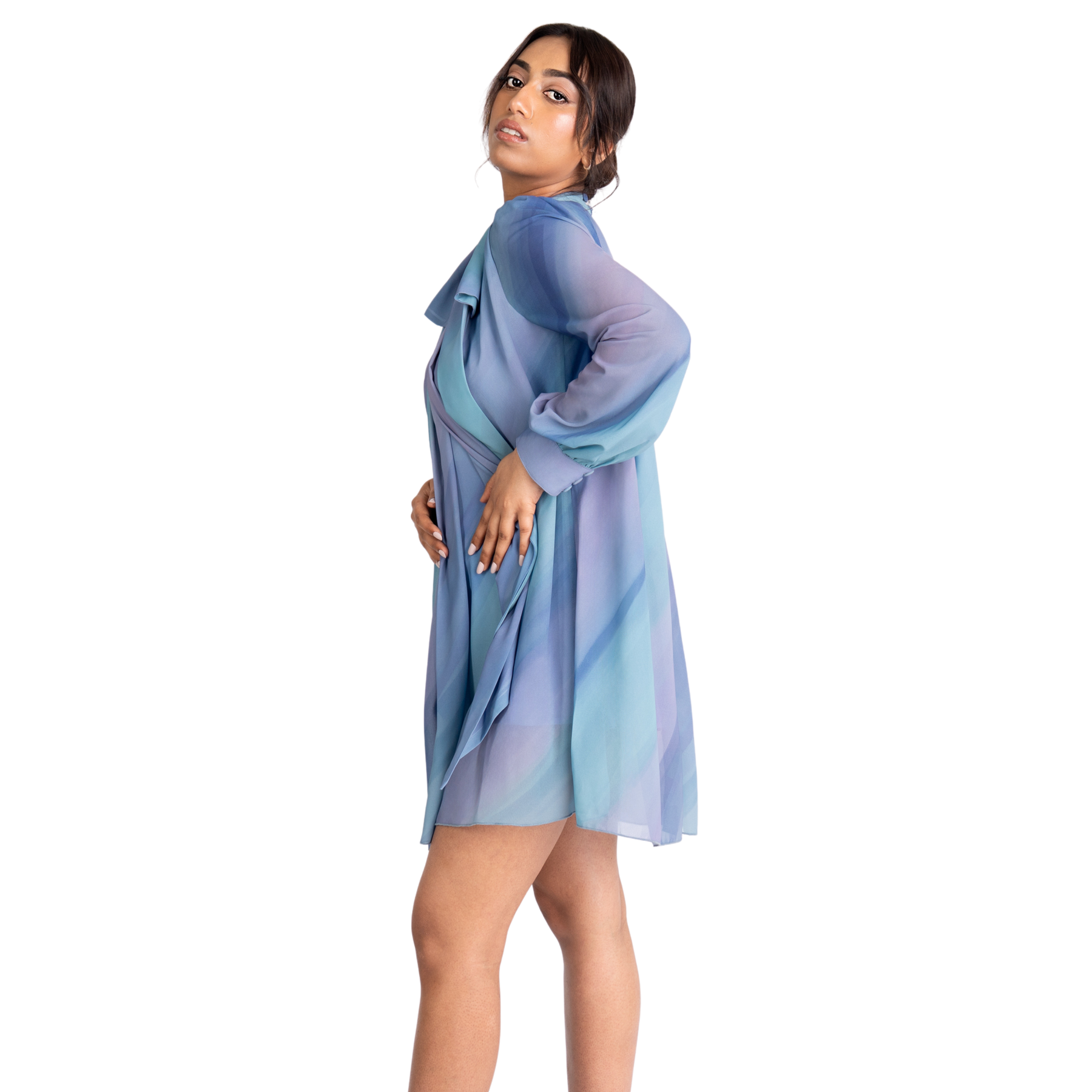 Bow Tie Printed Mini Dress