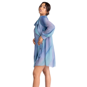 Bow Tie Printed Mini Dress