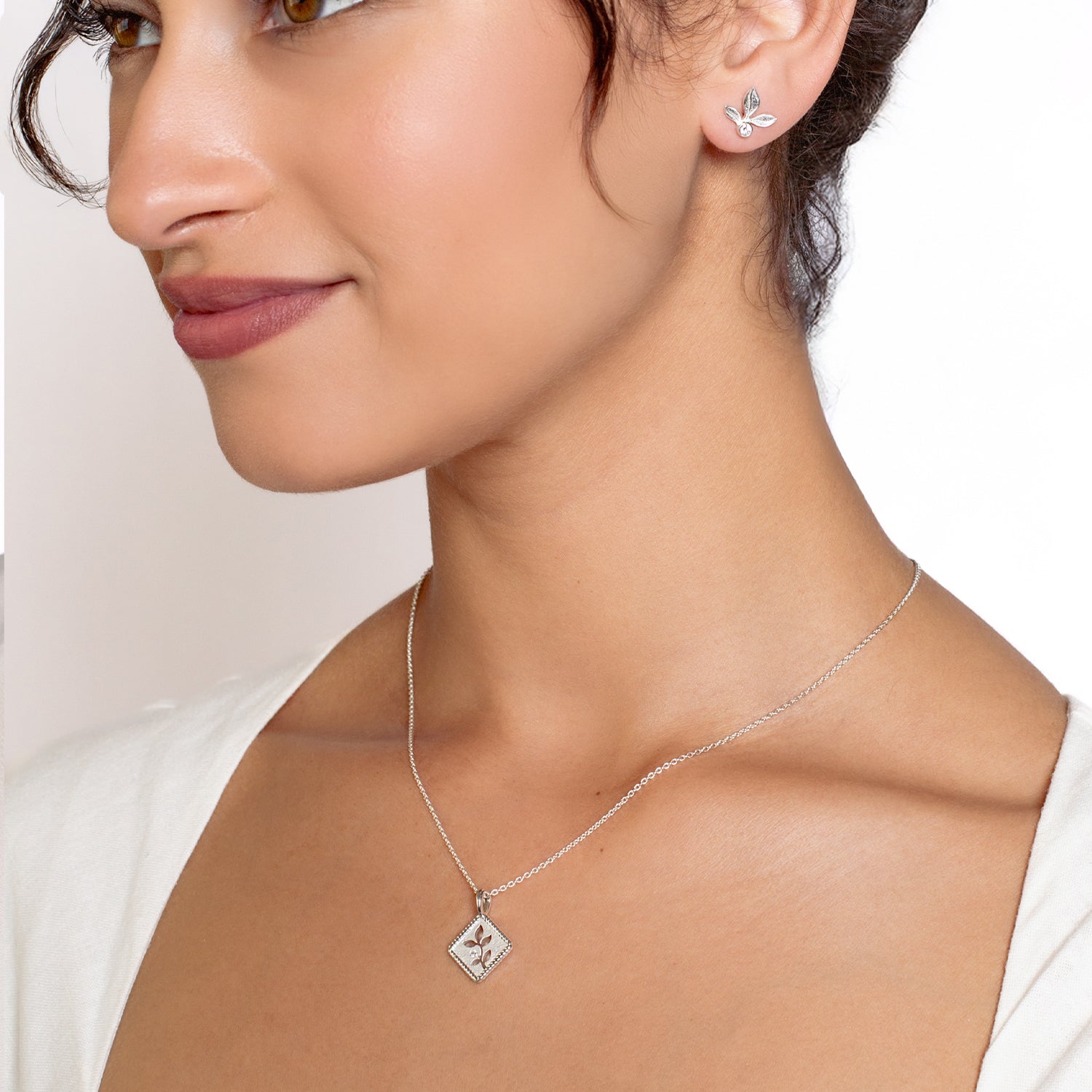 Olive Leaf Stud Earring