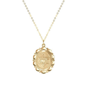 Star Of David Gold Charm Necklace